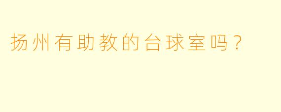扬州有助教的台球室吗？