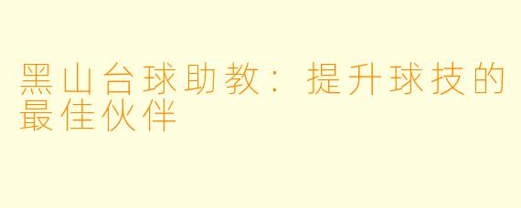 黑山台球助教：提升球技的最佳伙伴
