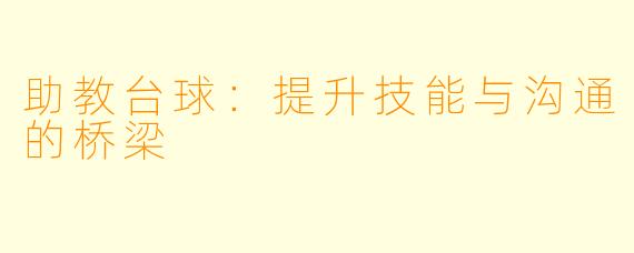 助教台球：提升技能与沟通的桥梁