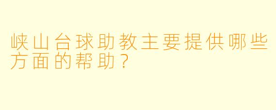 峡山台球助教主要提供哪些方面的帮助？