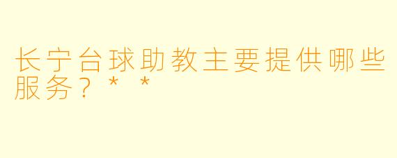 长宁台球助教主要提供哪些服务？**