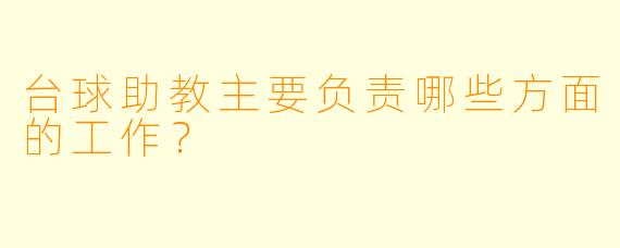 台球助教主要负责哪些方面的工作？