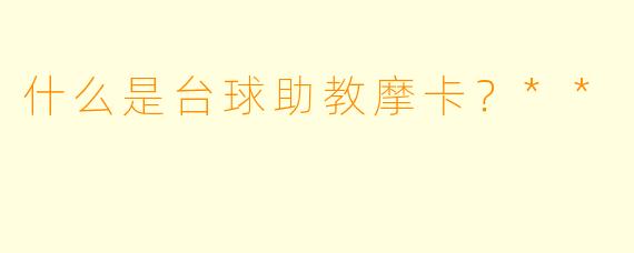 什么是台球助教摩卡？**