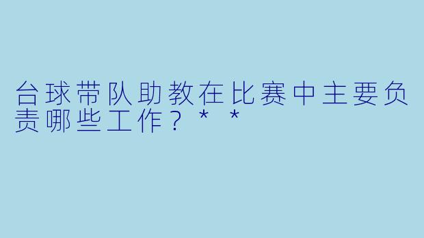 台球带队助教在比赛中主要负责哪些工作?**