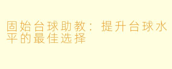 固始台球助教：提升台球水平的最佳选择