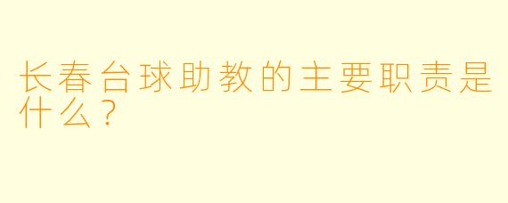 长春台球助教的主要职责是什么？