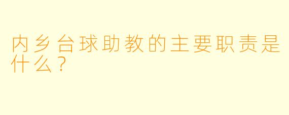 内乡台球助教的主要职责是什么？