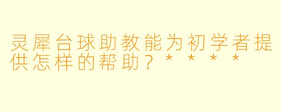 灵犀台球助教能为初学者提供怎样的帮助？****