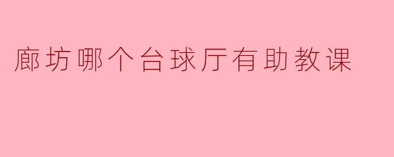 廊坊哪个台球厅有助教课