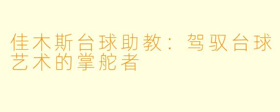 佳木斯台球助教：驾驭台球艺术的掌舵者