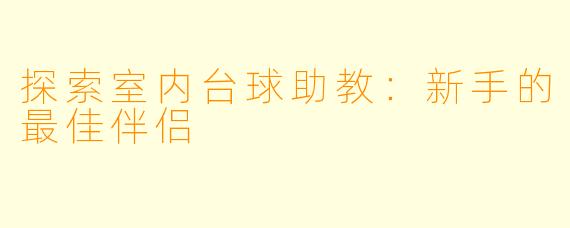 探索室内台球助教：新手的最佳伴侣
