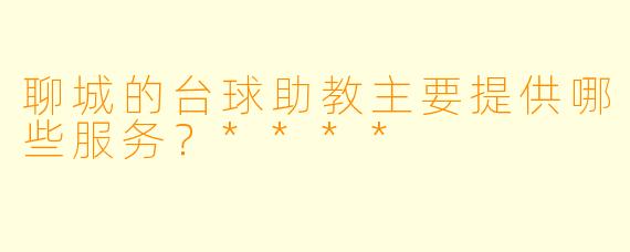聊城的台球助教主要提供哪些服务？****