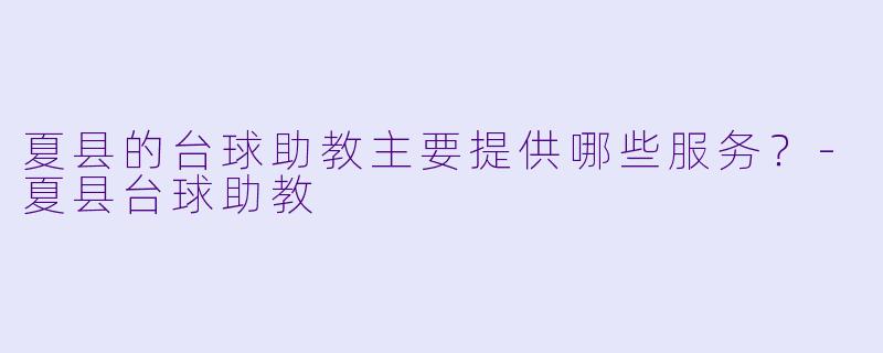 夏县的台球助教主要提供哪些服务？