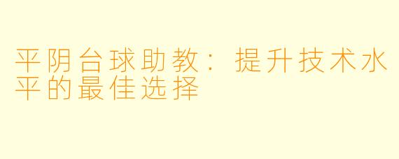 平阴台球助教：提升技术水平的最佳选择