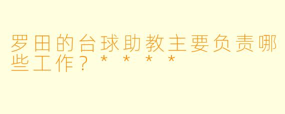 罗田的台球助教主要负责哪些工作？****