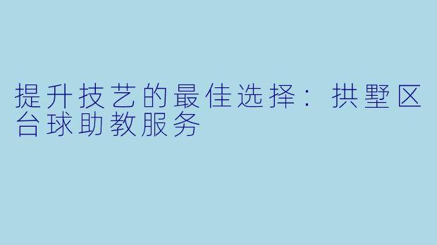 提升技艺的最佳选择:拱墅区台球助教服务