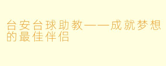 台安台球助教——成就梦想的最佳伴侣