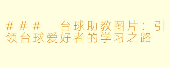 ### 台球助教图片：引领台球爱好者的学习之路