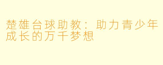 楚雄台球助教：助力青少年成长的万千梦想