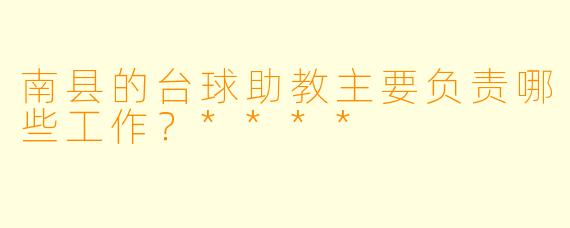 南县的台球助教主要负责哪些工作？****