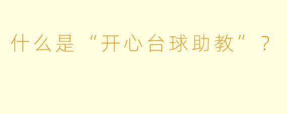 什么是“开心台球助教”？  