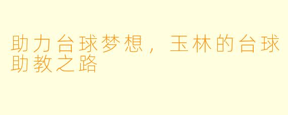 助力台球梦想,玉林的台球助教之路