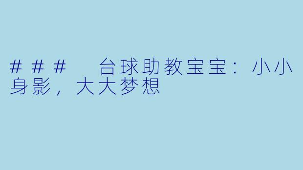### 台球助教宝宝:小小身影,大大梦想