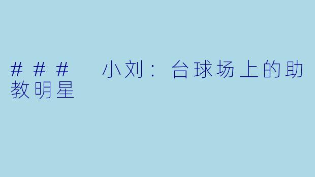 ### 小刘:台球场上的助教明星
