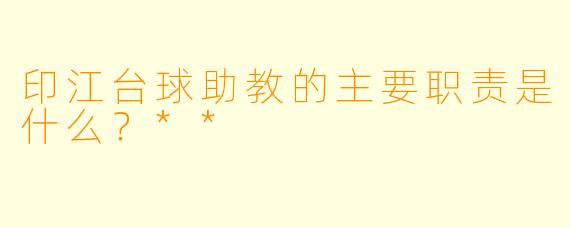 印江台球助教的主要职责是什么？**