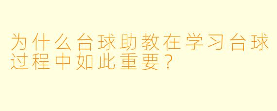 为什么台球助教在学习台球过程中如此重要？
