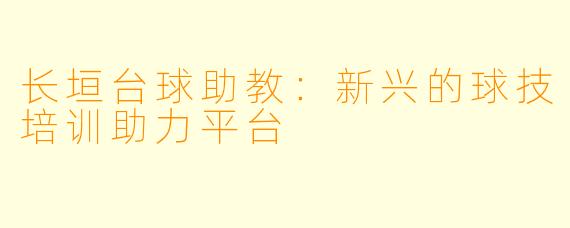 长垣台球助教：新兴的球技培训助力平台