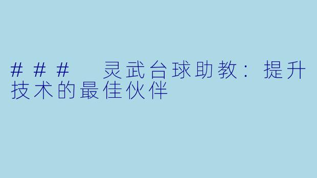 ### 灵武台球助教：提升技术的最佳伙伴