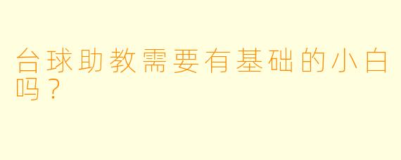 台球助教需要有基础的小白吗？