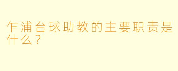 乍浦台球助教的主要职责是什么？