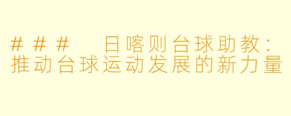 ### 日喀则台球助教：推动台球运动发展的新力量