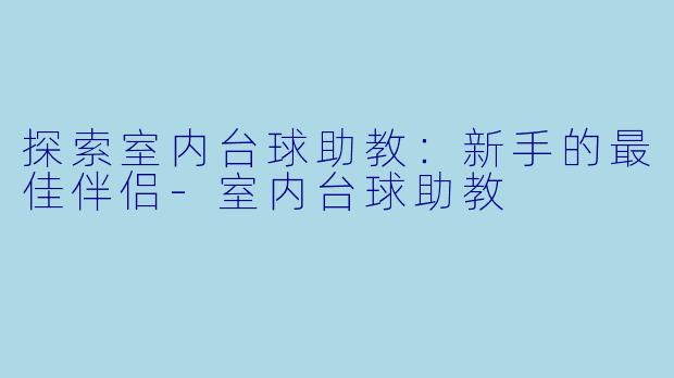 探索室内台球助教：新手的最佳伴侣-室内台球助教