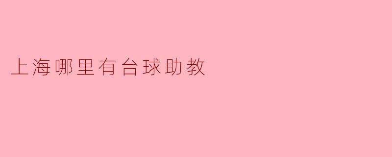 请问上海哪里有台球助教可以辅导呢?