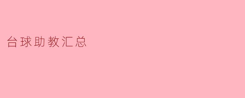 台球助教汇总