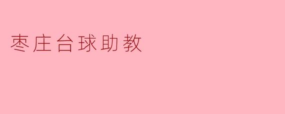 ### 枣庄台球助教:助力台球爱好者的成长之路