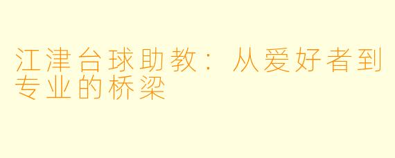 江津台球助教:从爱好者到专业的桥梁