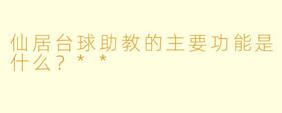 仙居台球助教的主要功能是什么？**  