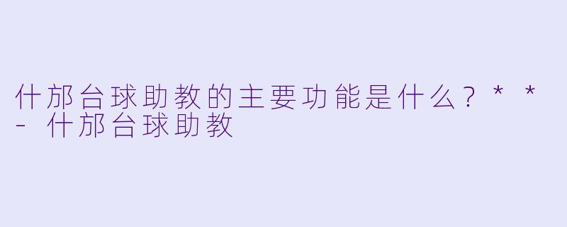 什邡台球助教的主要功能是什么？**