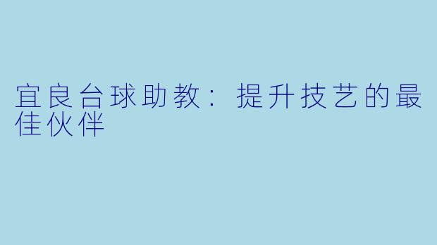 宜良台球助教：提升技艺的最佳伙伴
