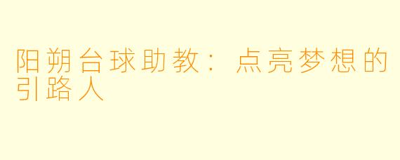 阳朔台球助教:点亮梦想的引路人