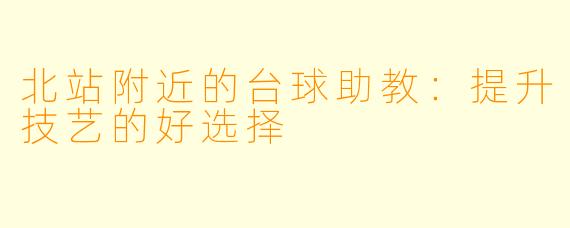 北站附近的台球助教：提升技艺的好选择