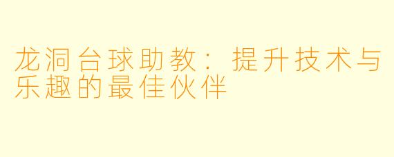 龙洞台球助教：提升技术与乐趣的最佳伙伴