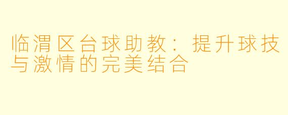 临渭区台球助教：提升球技与激情的完美结合