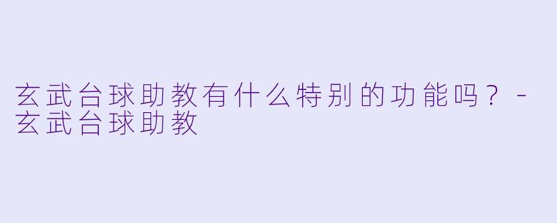 玄武台球助教有什么特别的功能吗？-玄武台球助教