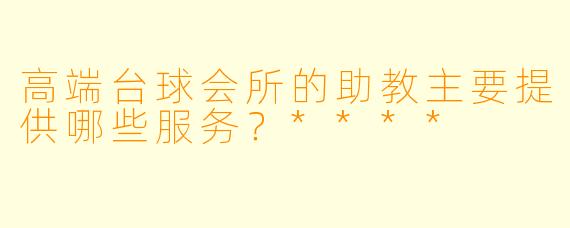 高端台球会所的助教主要提供哪些服务?****