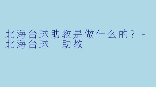 北海台球助教是做什么的？